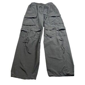 Aeropostale Black Parachute Cargo Pants Women's Size Small Baggy Oversized Y2K